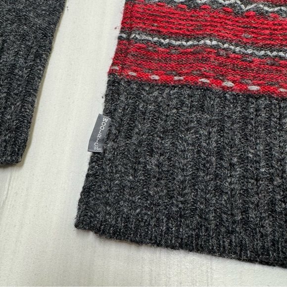 Woolrich Sweater Red Gray Charcoal Heather 100% Wool Womens Size M - Picture 6 of 8